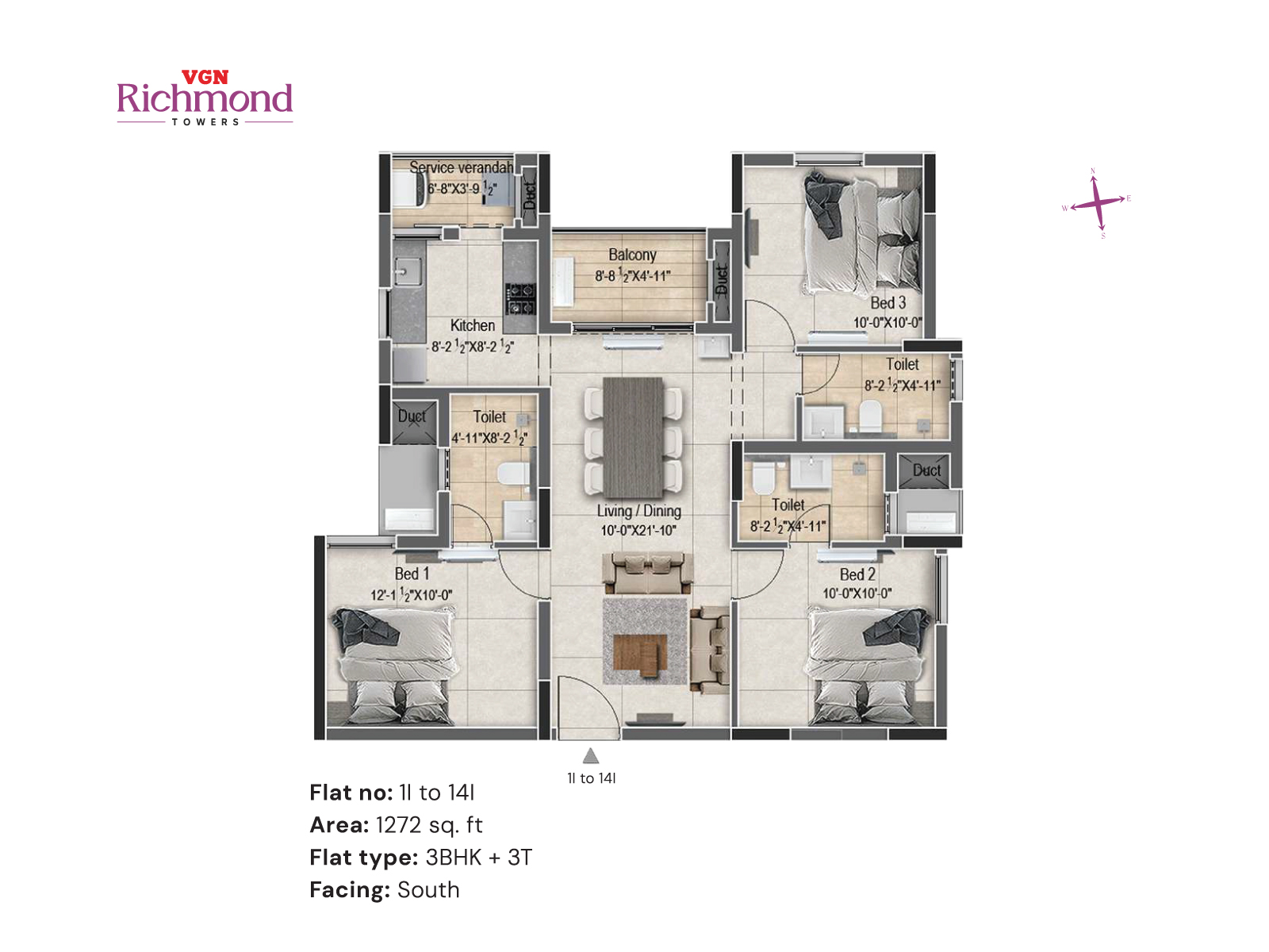 Photo inspiration: Picture Idea: Vgn Richmond Towers Luxury 2 3 Bhk Homes In The